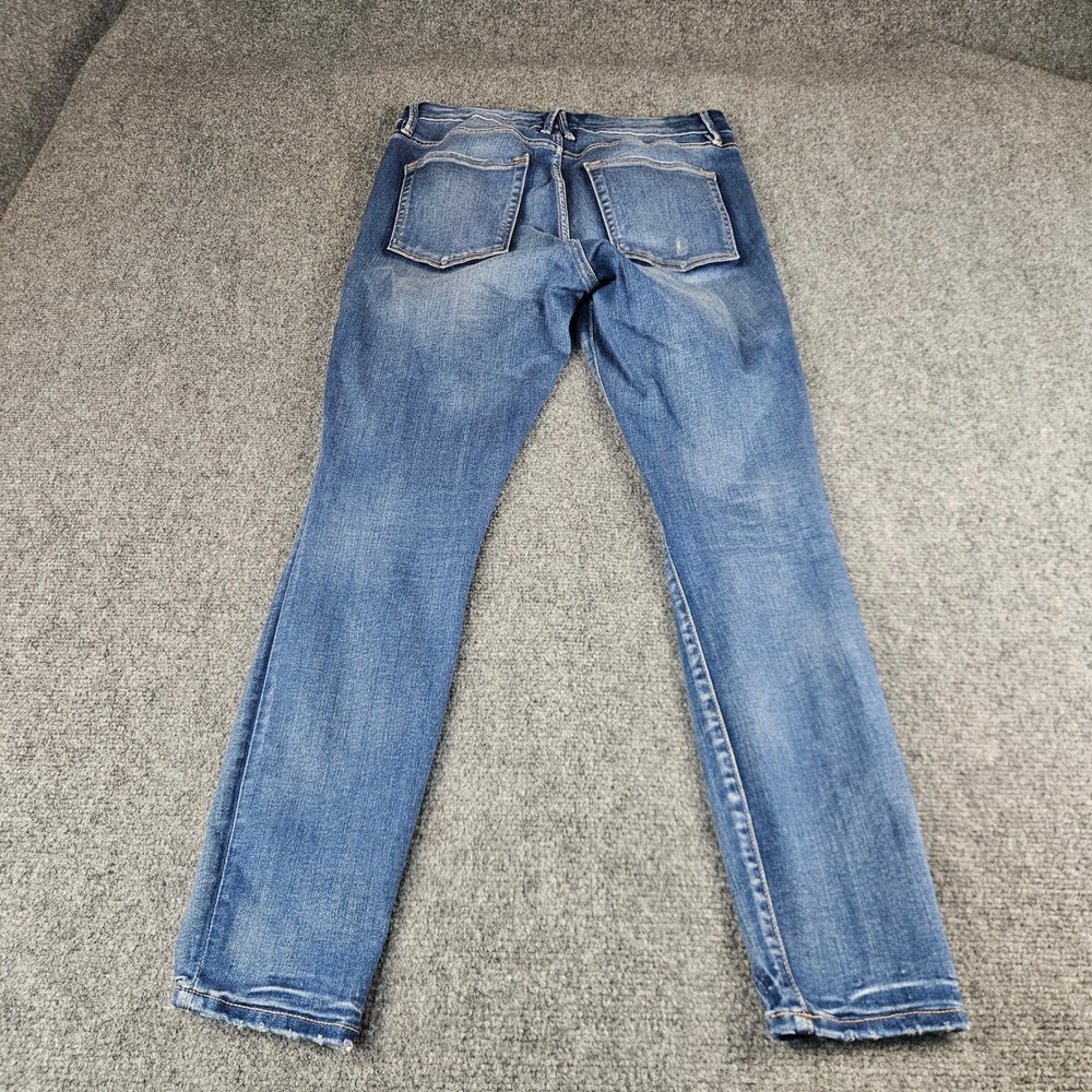Good American Good Legs Crop Distressed Skinny Jeans Blue 8/29 GLC113T - Picture 9 of 9